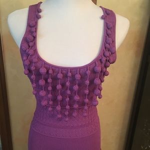 Catherine Malandrino Violet Tank with Pom Poms